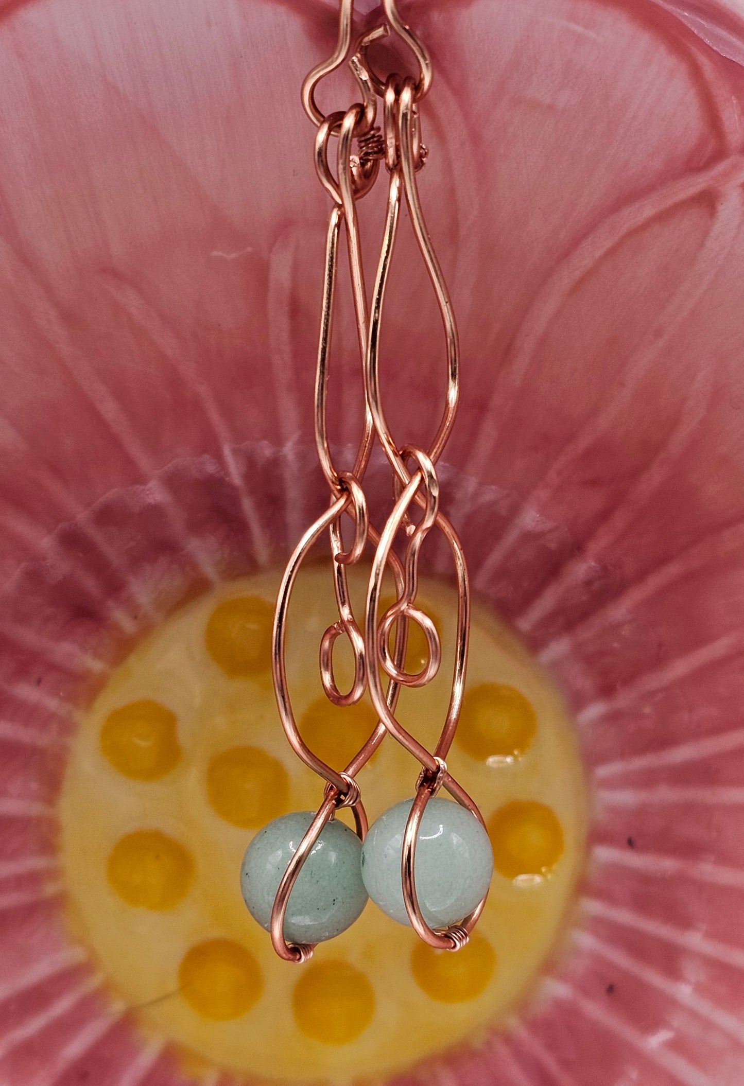 Green Aventurine Scroll Earrings