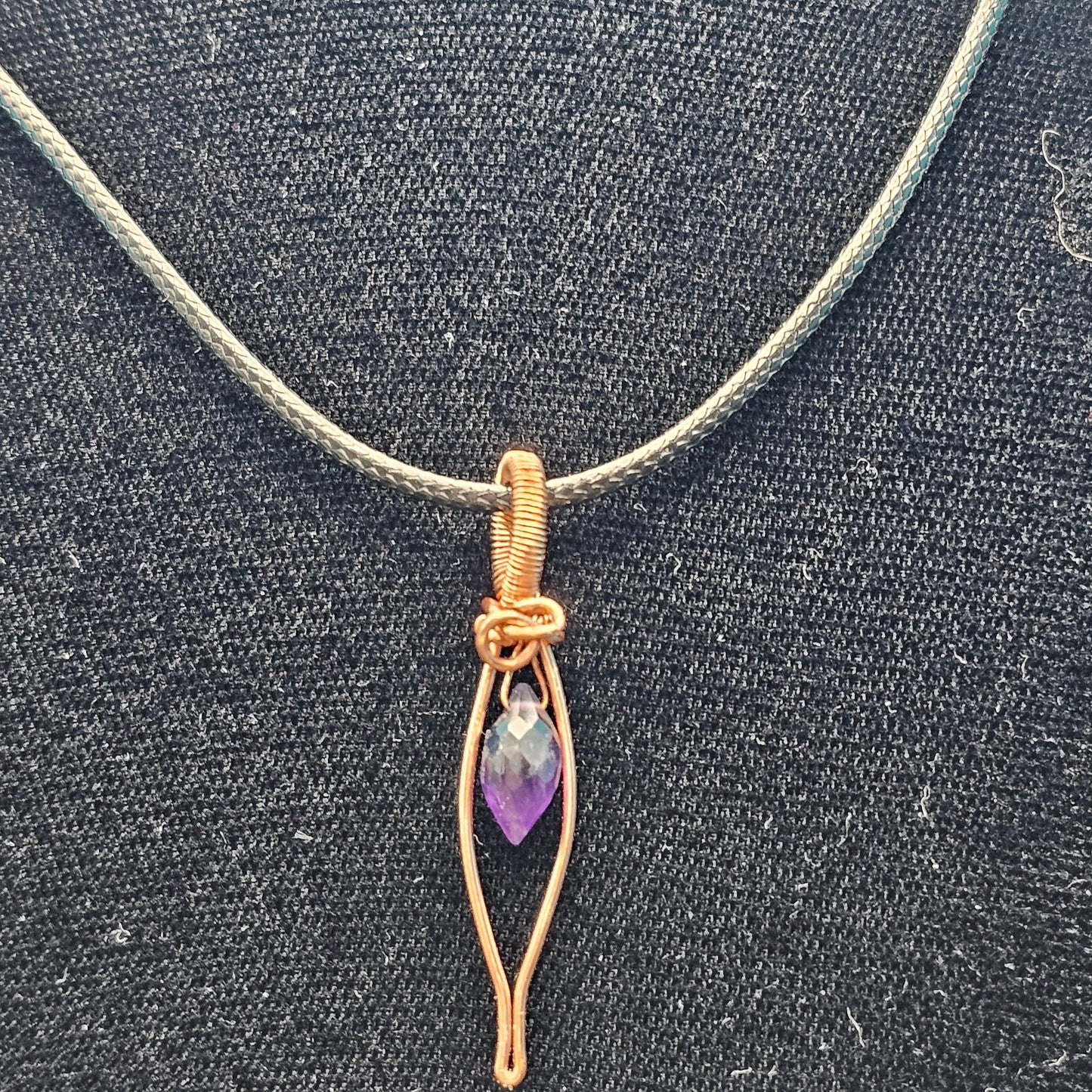 Amethyst Copper Marquis Pendant