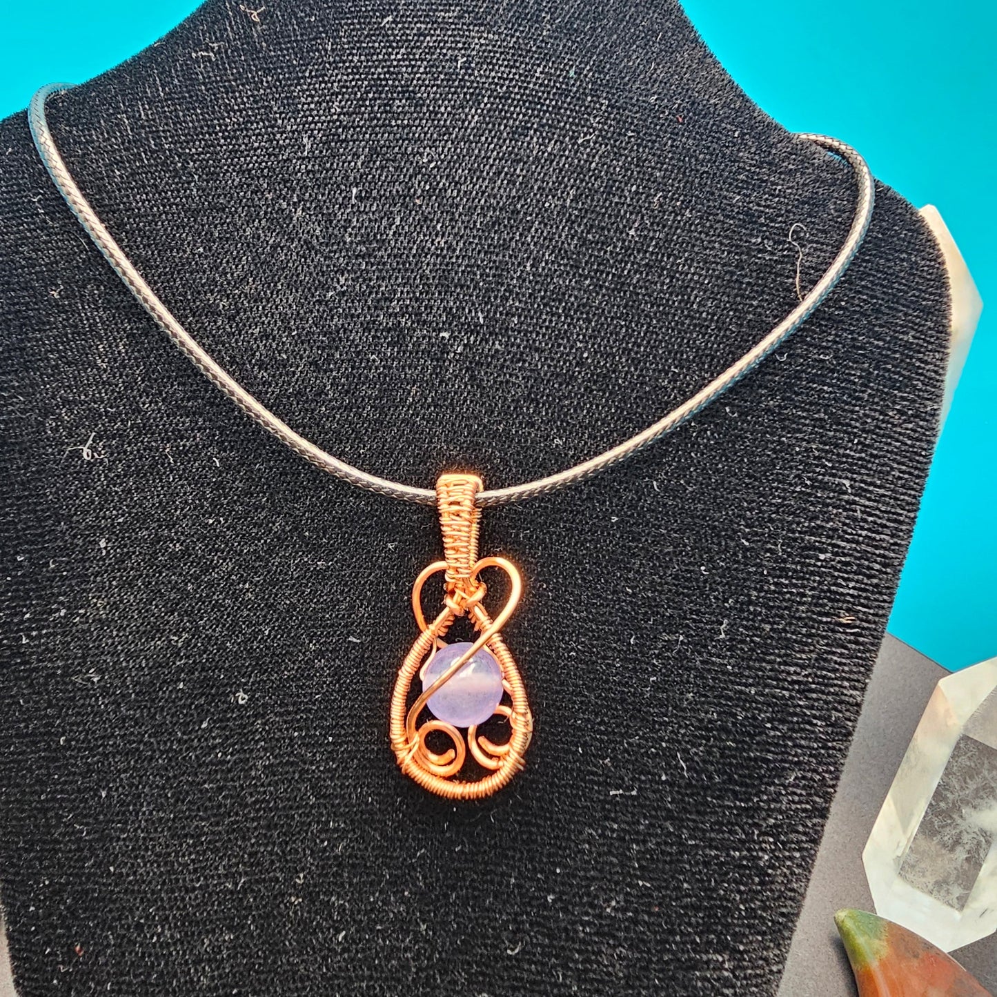 Purple Jade Teardrop Pendant