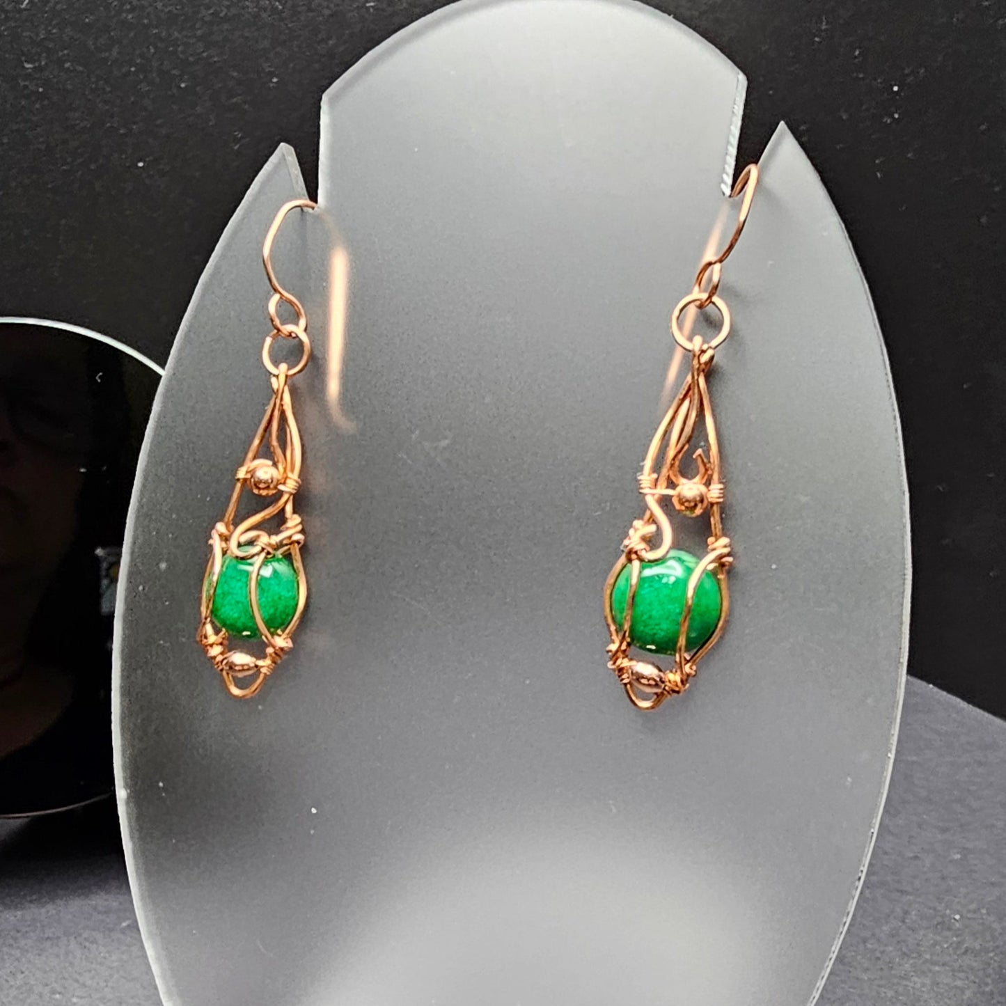 Green Quartz Loves Copper Earrings