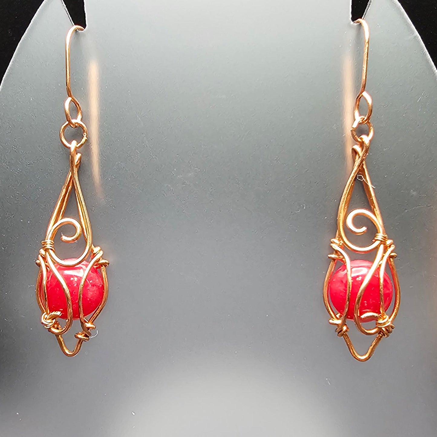 Red Quartz Loves Copper Earrings