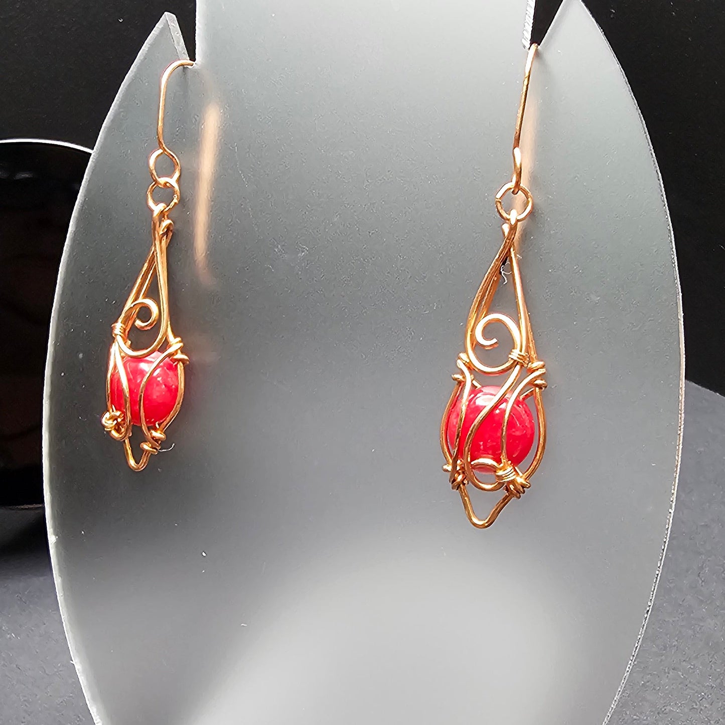 Red Quartz Loves Copper Earrings