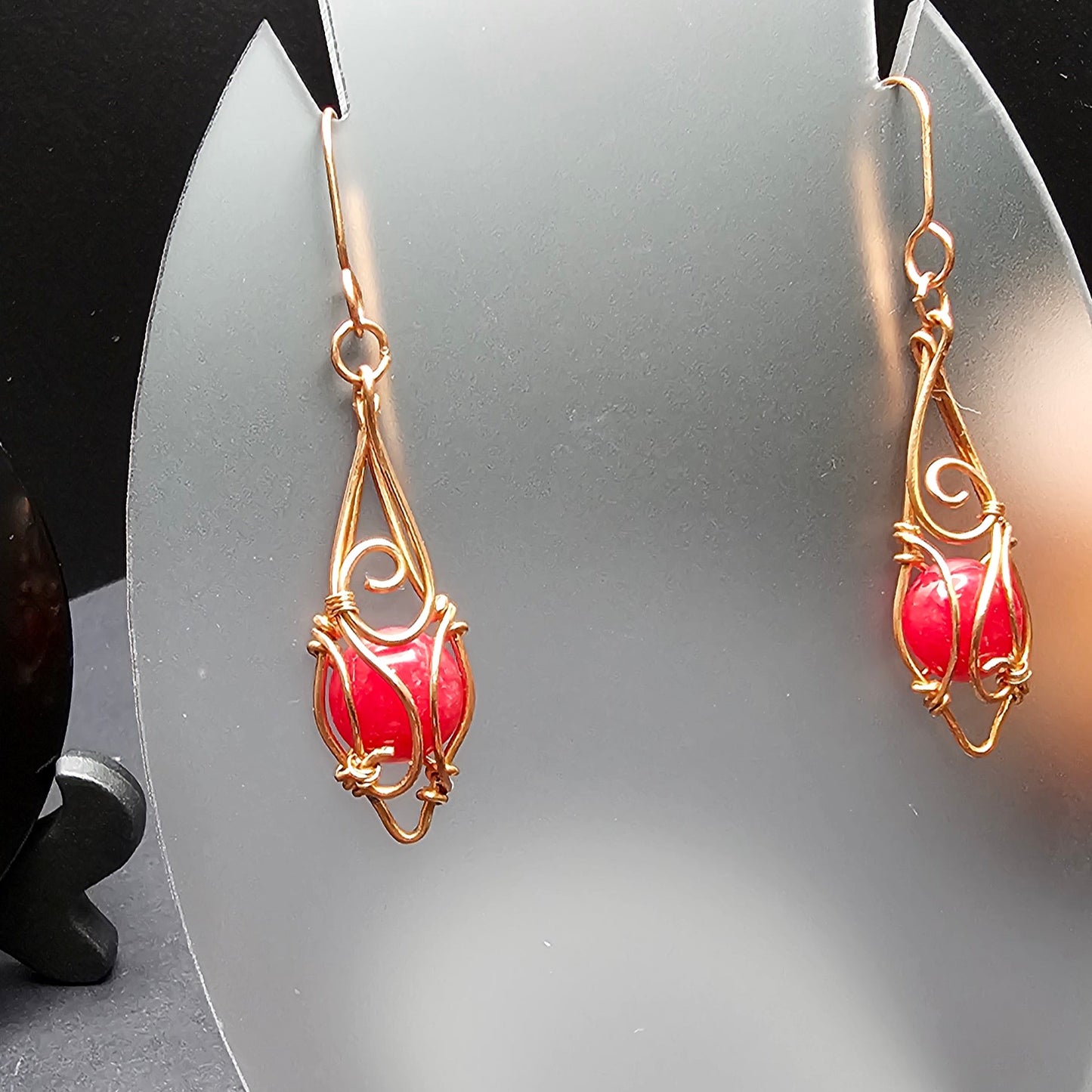 Red Quartz Loves Copper Earrings