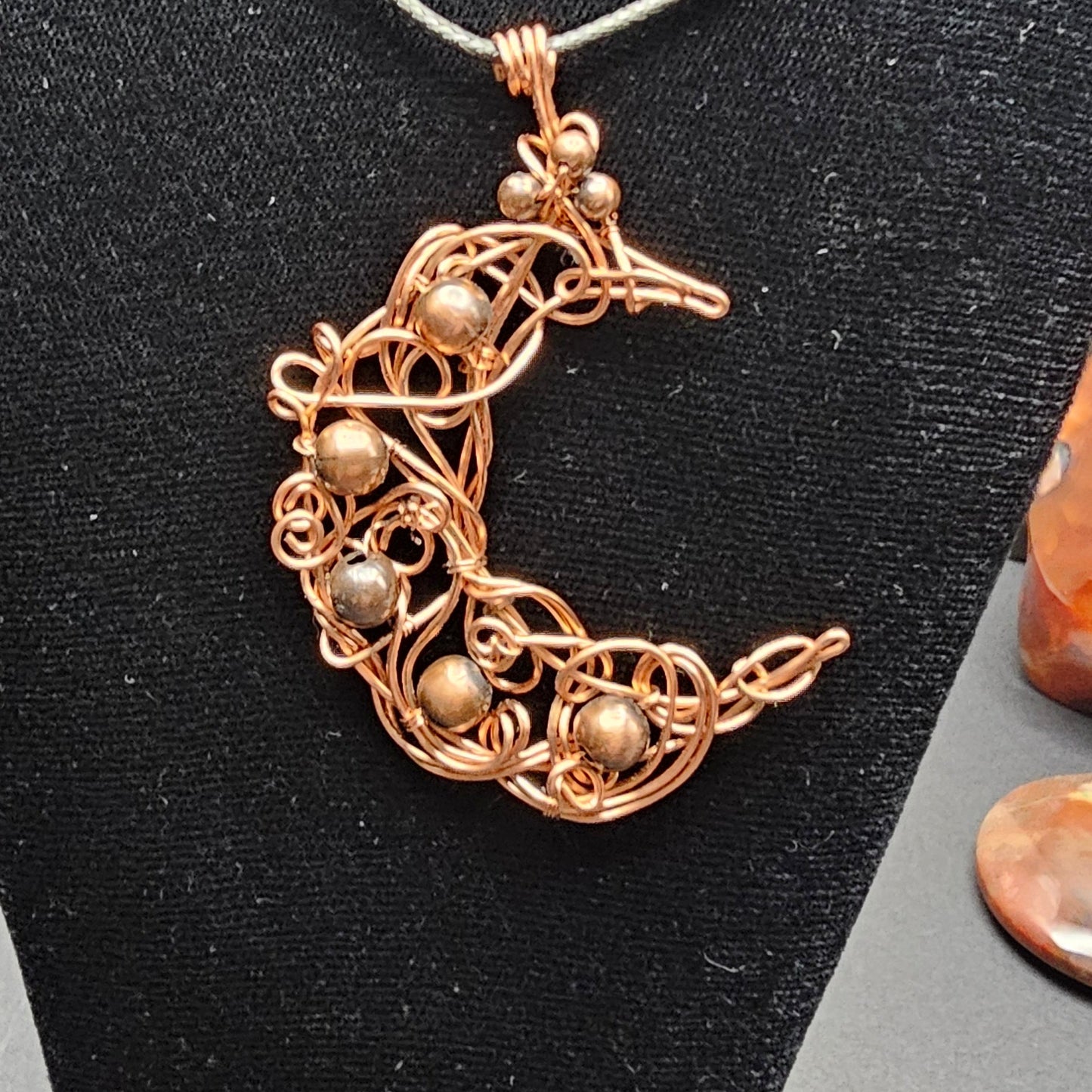 Chaos Crescent Moon Copper Pendant