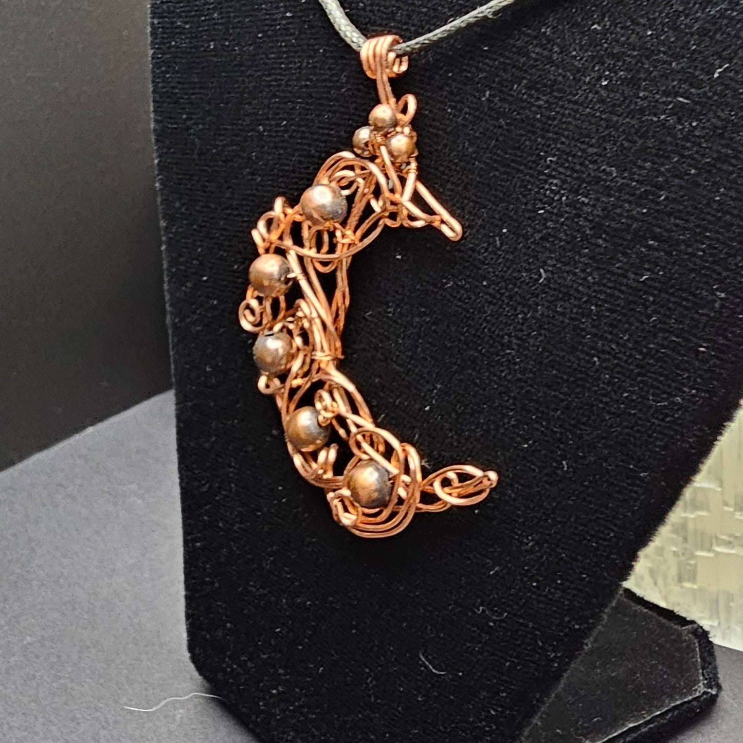 Chaos Crescent Moon Copper Pendant