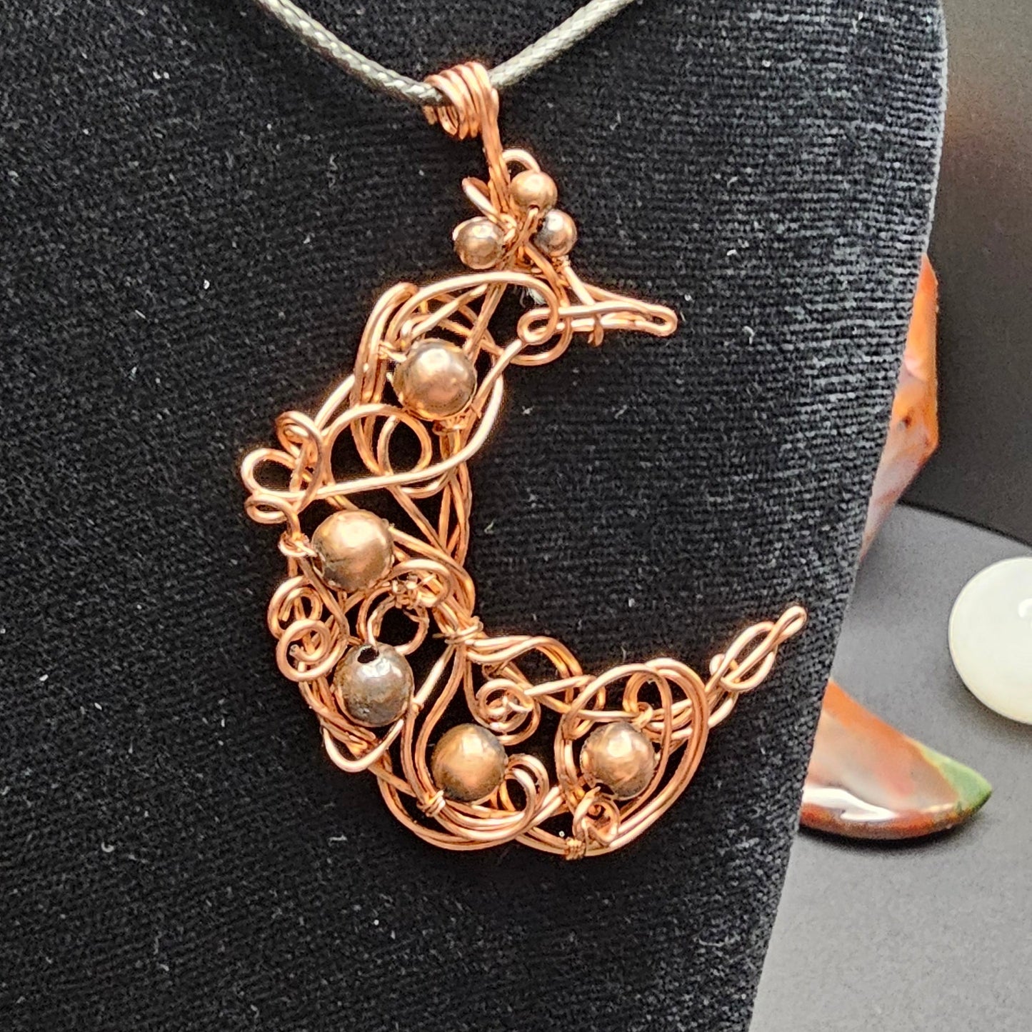 Chaos Crescent Moon Copper Pendant