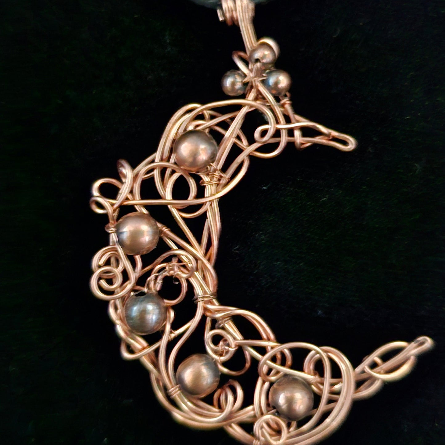 Chaos Crescent Moon Copper Pendant