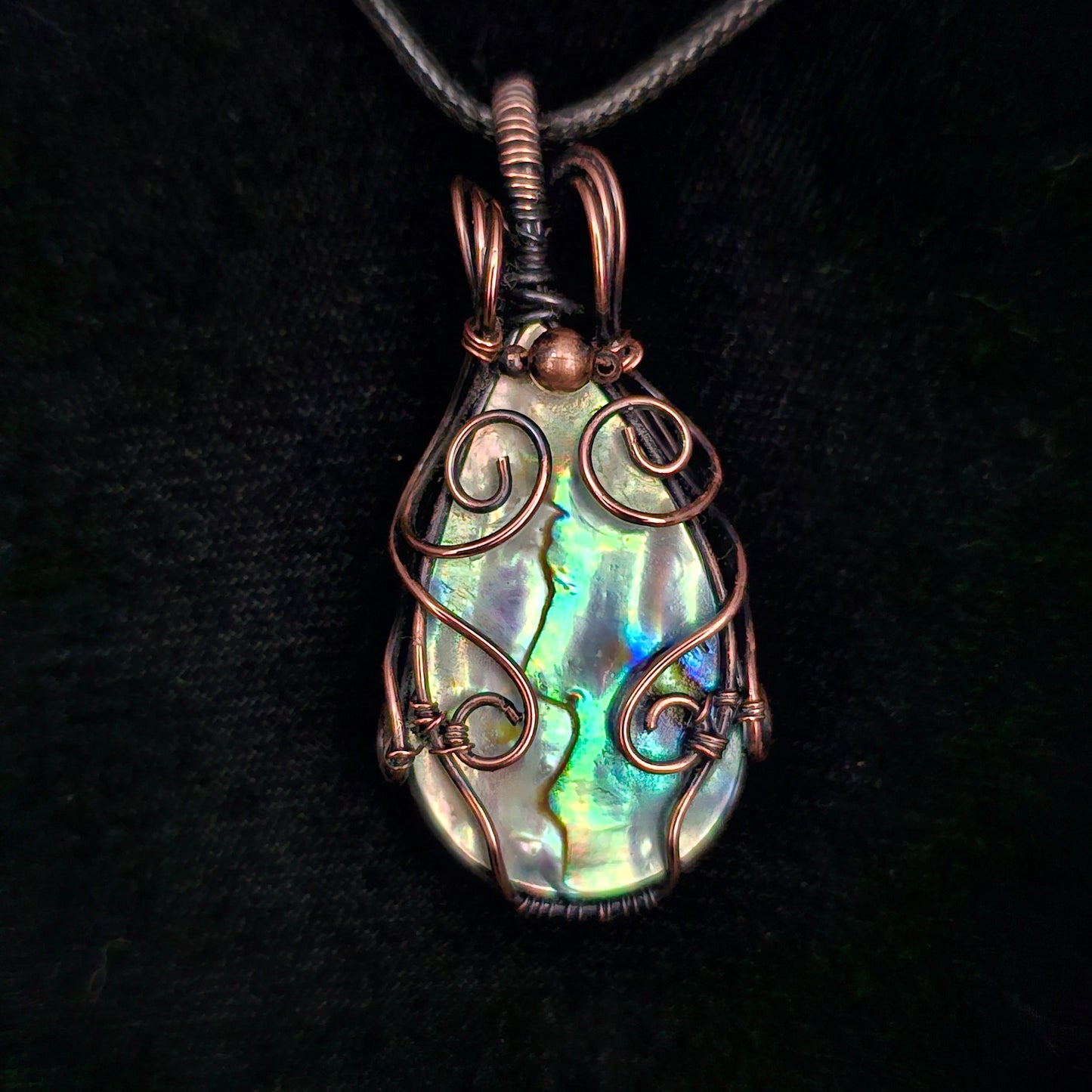 Abalone Teardrop Loves Copper Pendant