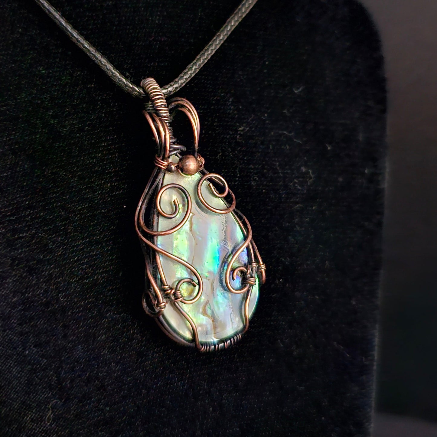 Abalone Teardrop Loves Copper Pendant
