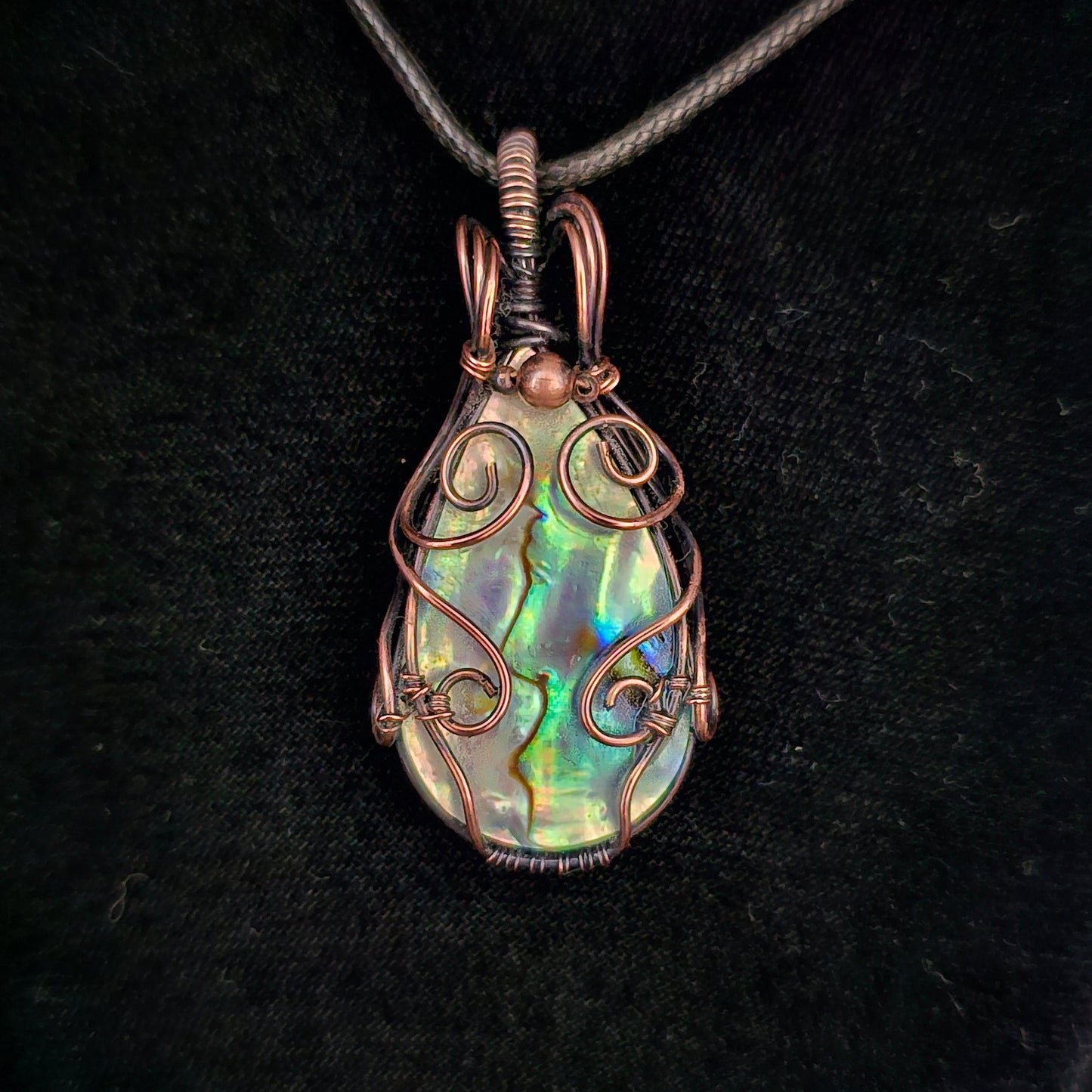 Abalone Teardrop Loves Copper Pendant