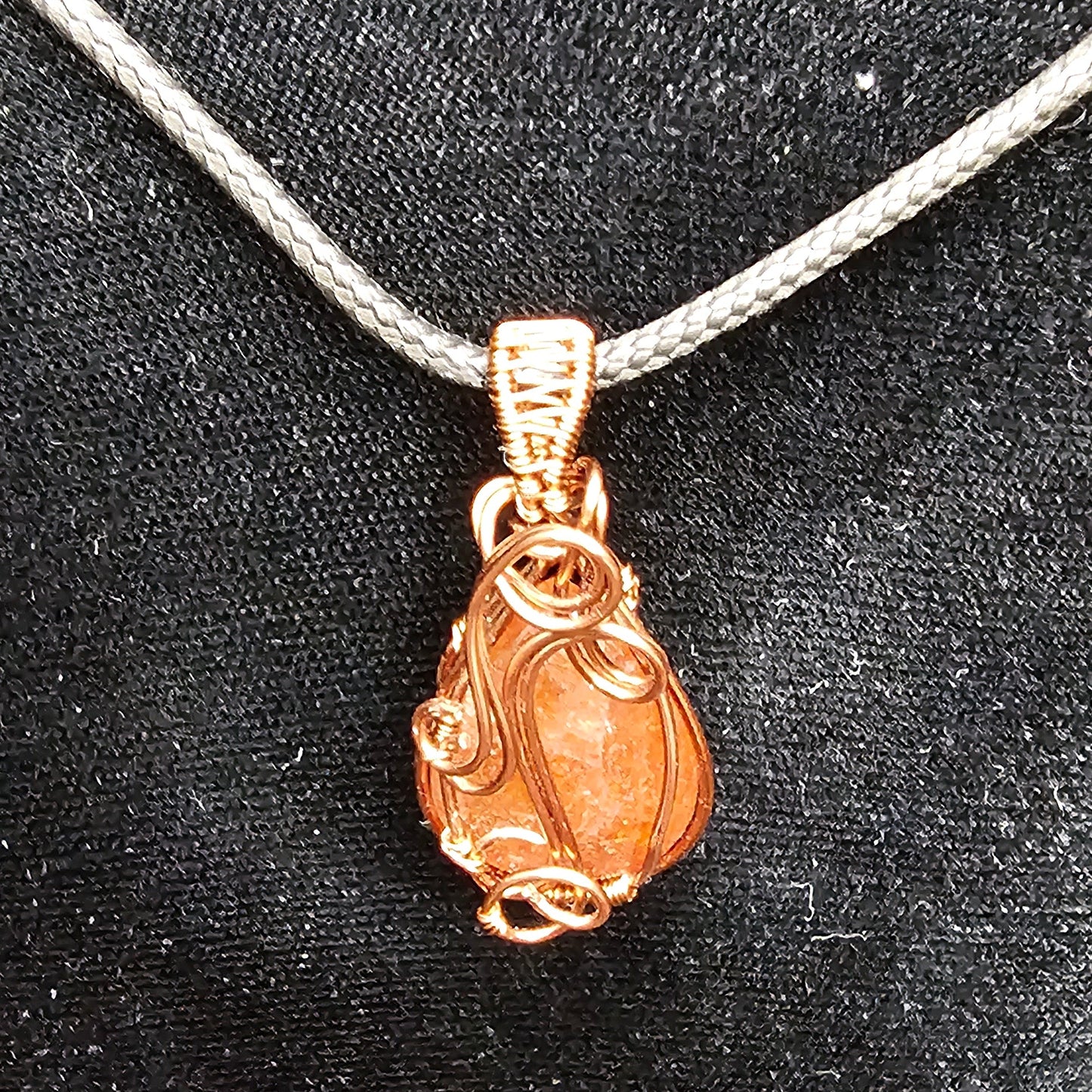 Sunstone Antique Copper Swirls and Bars Pendant