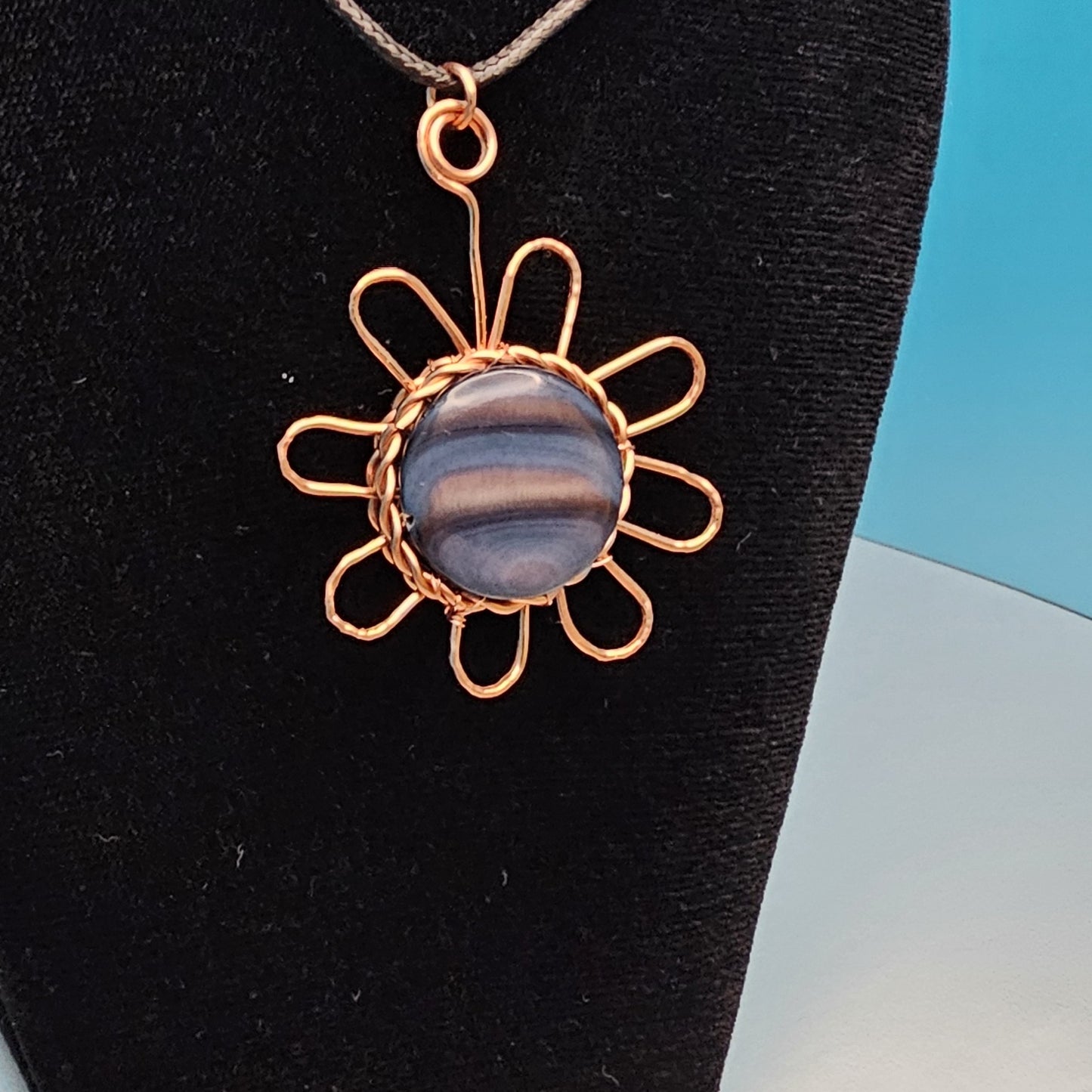 Two-sided Copper Flower Pendant
