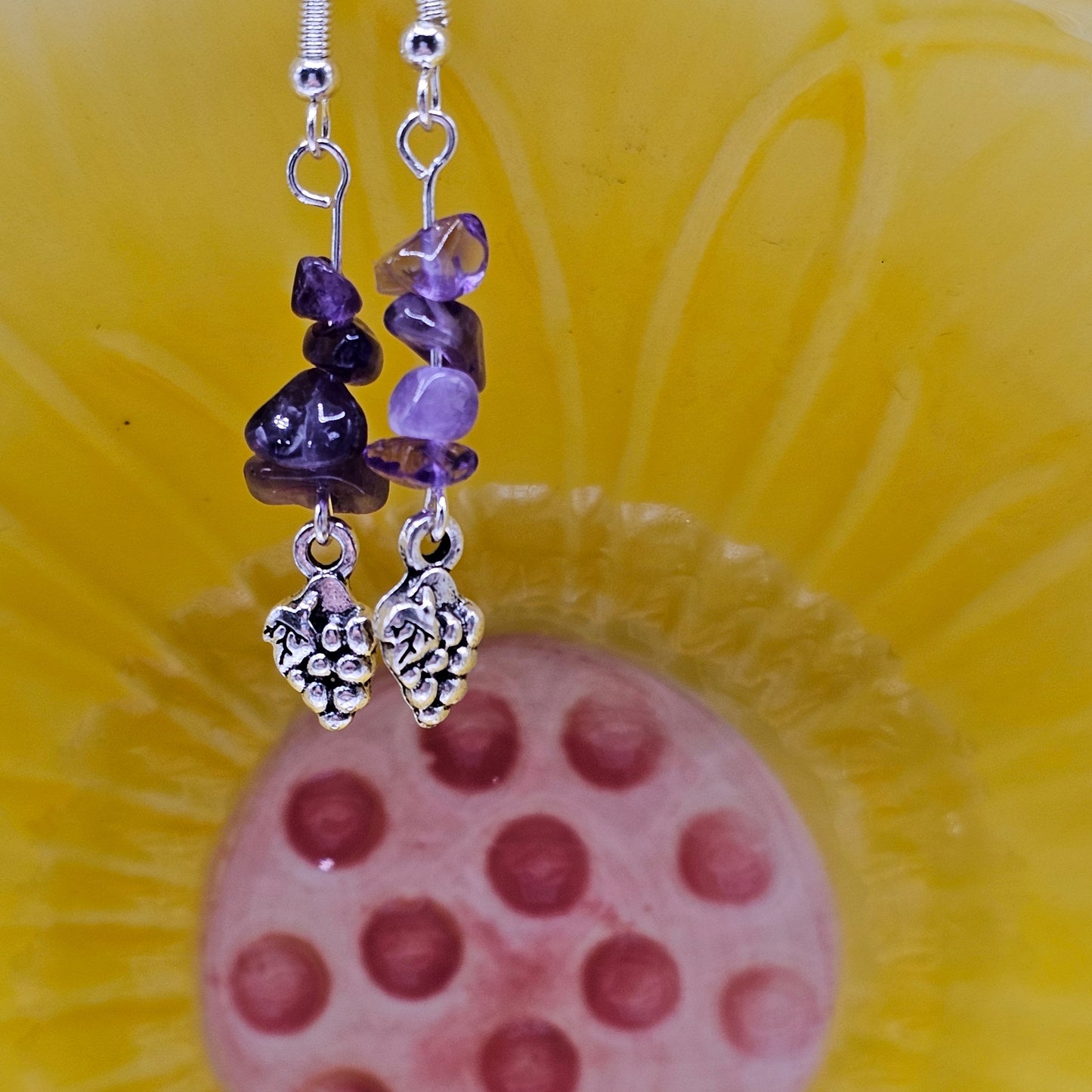 Amethyst and Grapes Earrings