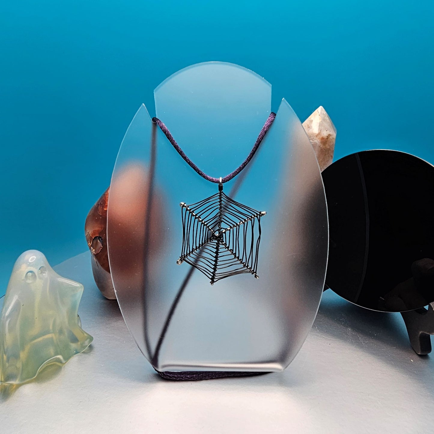 Black Spider Web Pendant