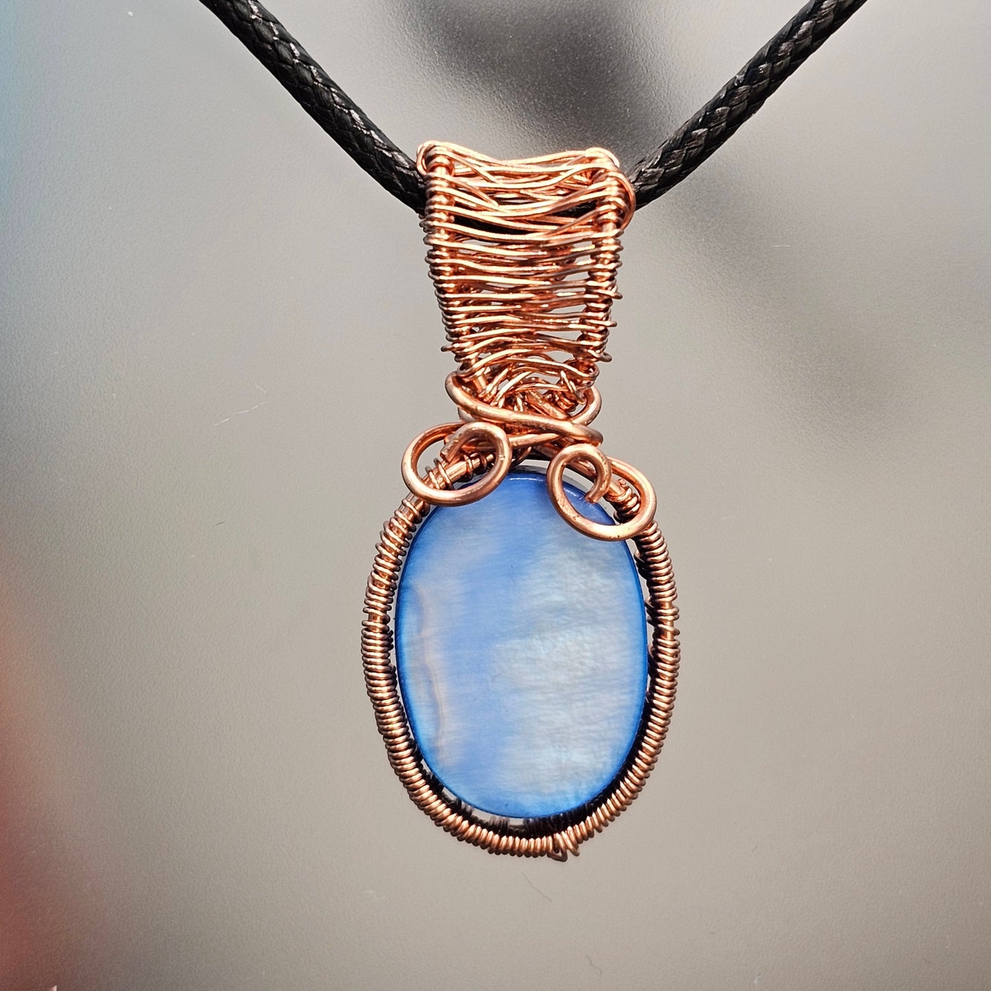 Blue Oval Copper Pendant