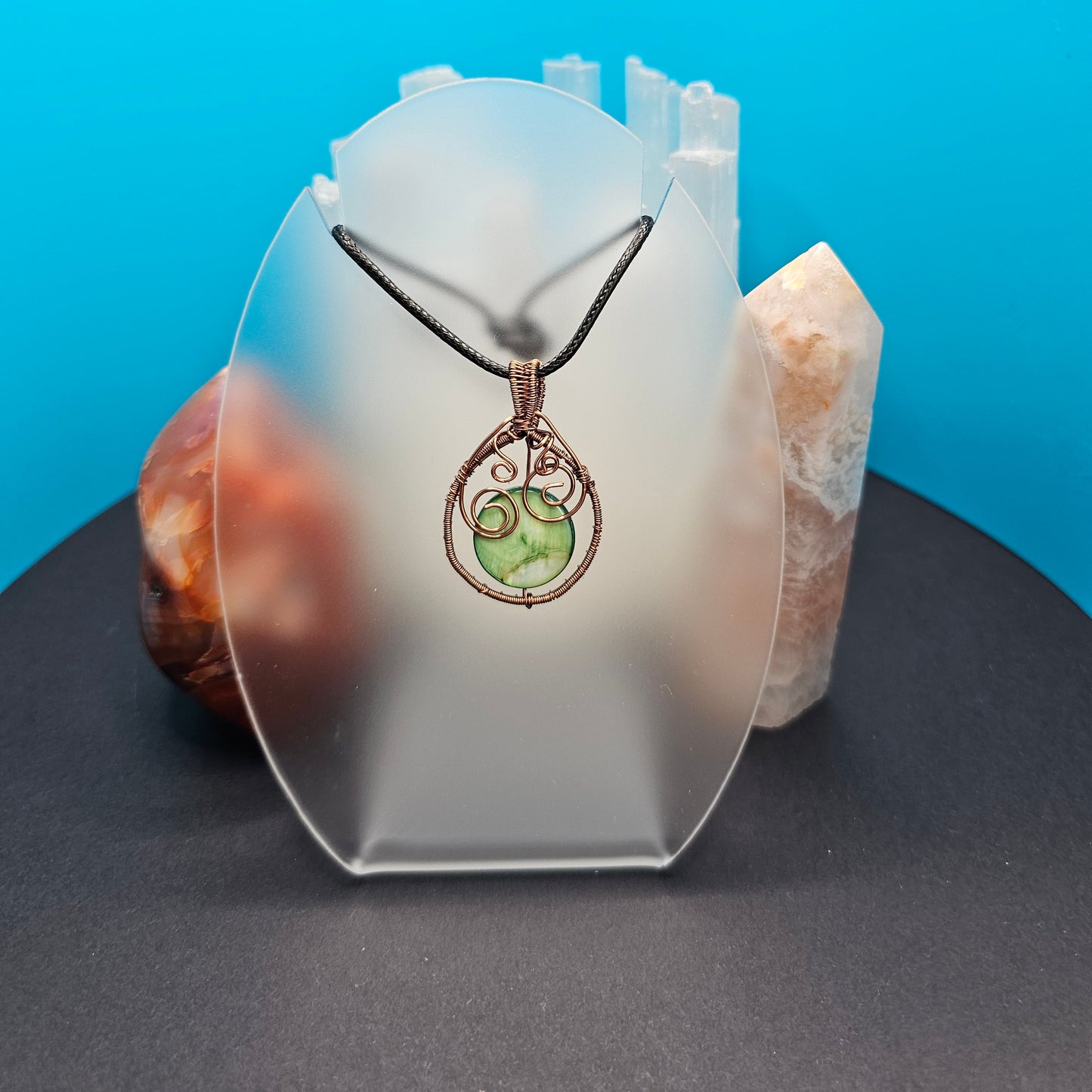 Forest Green Antique Copper Pendant