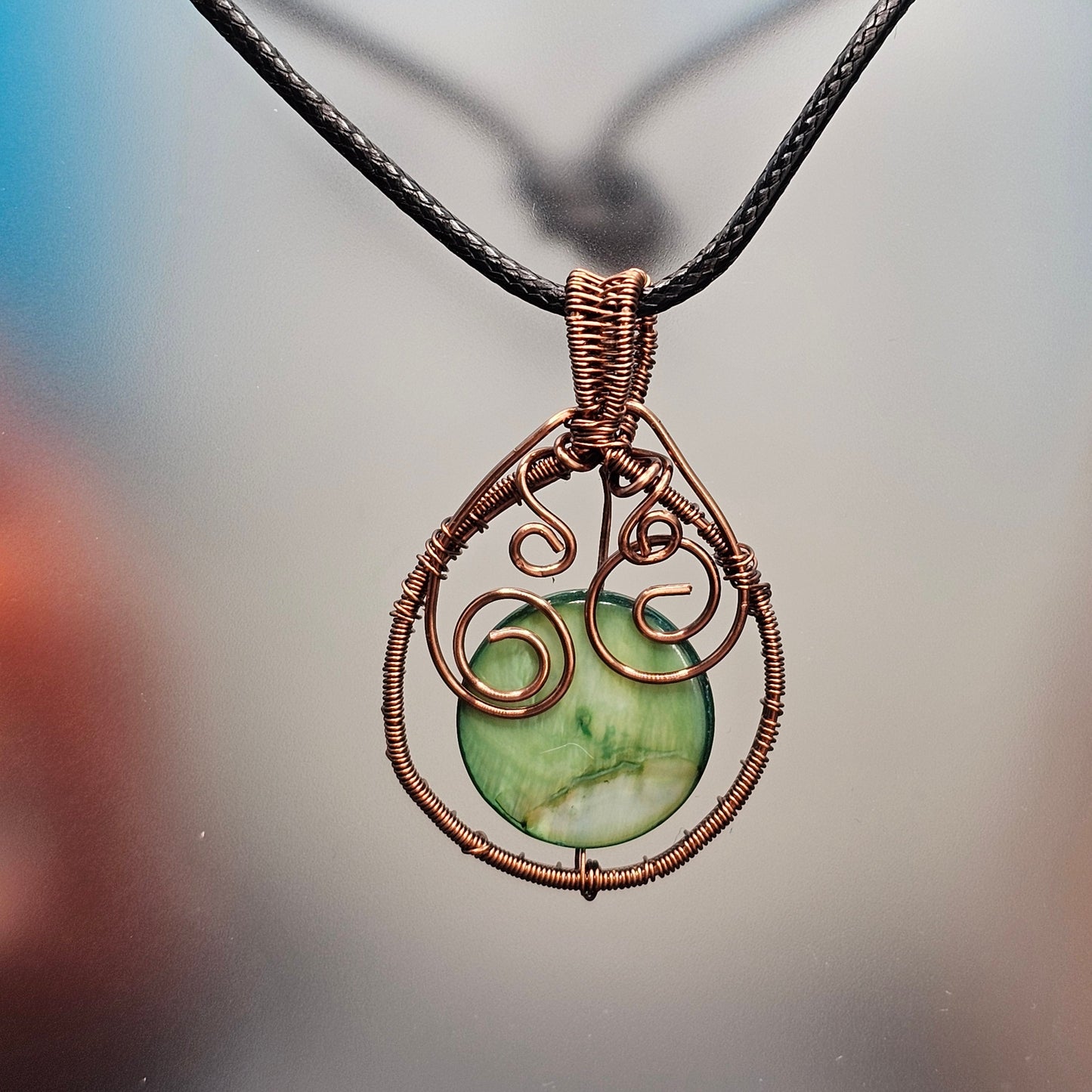 Forest Green Antique Copper Pendant