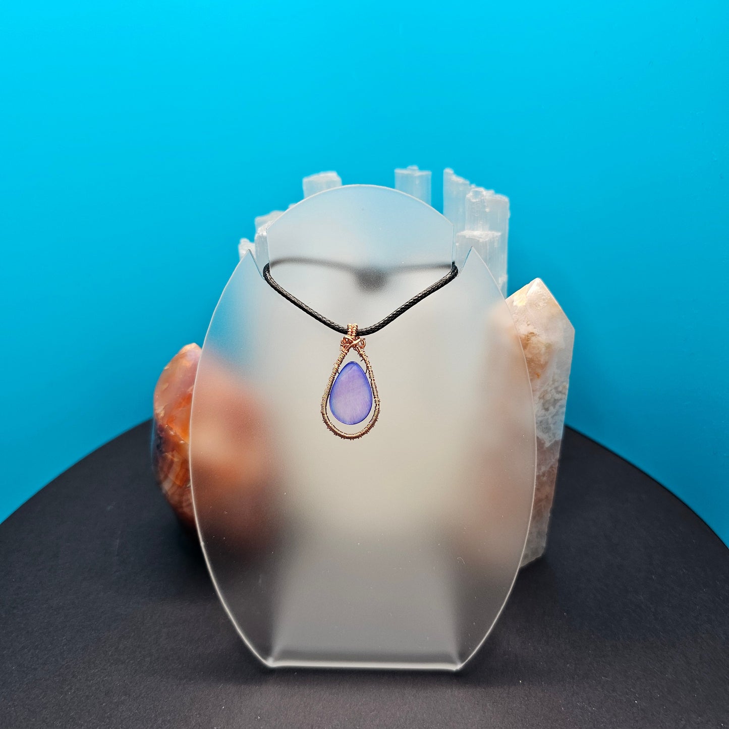 Lavender Copper Teardrop Pendant