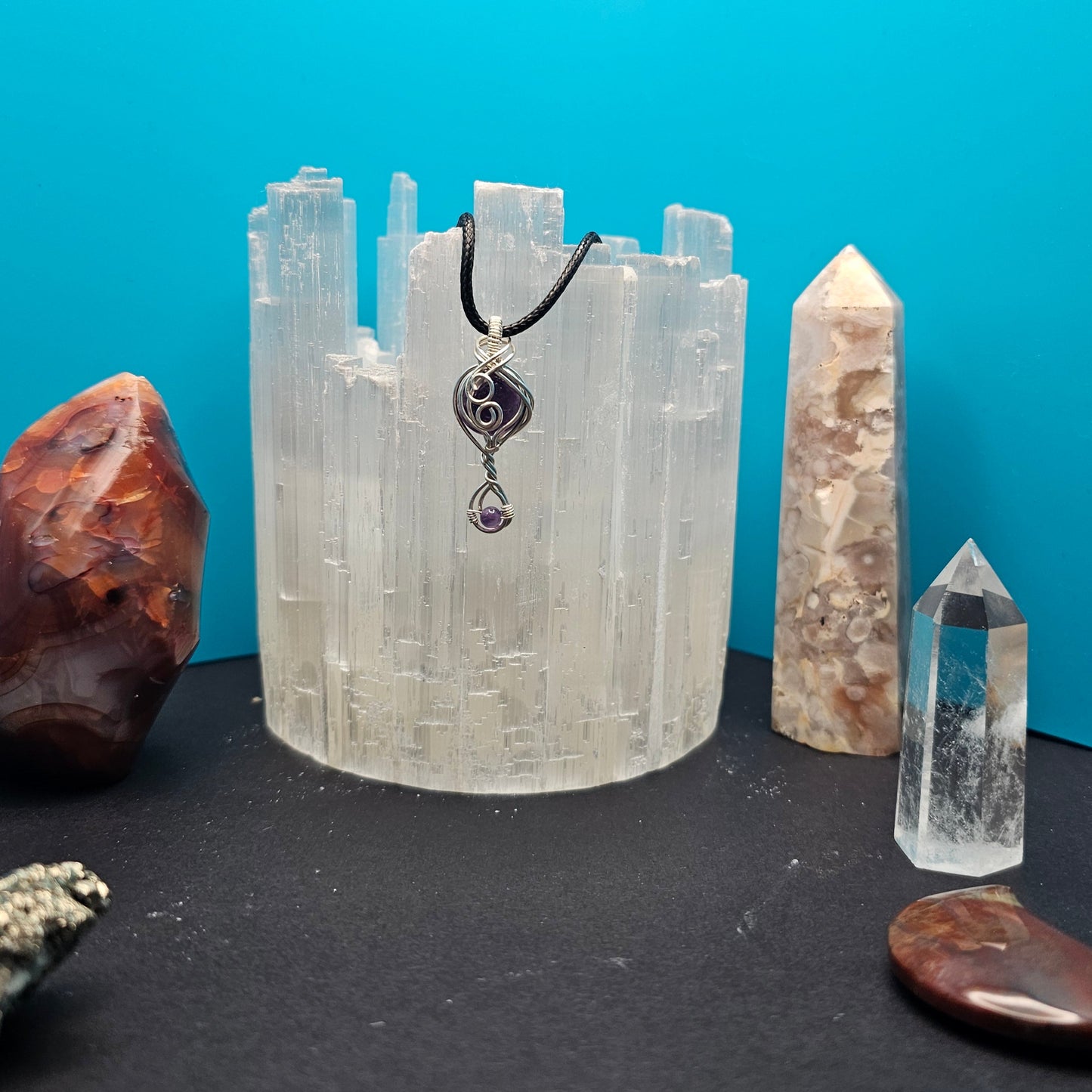 Amethyst and Amethyst Titanium Pendant
