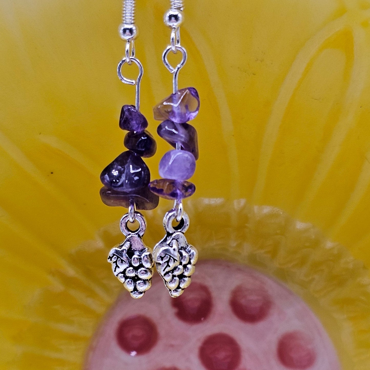 Amethyst and Grapes Earrings