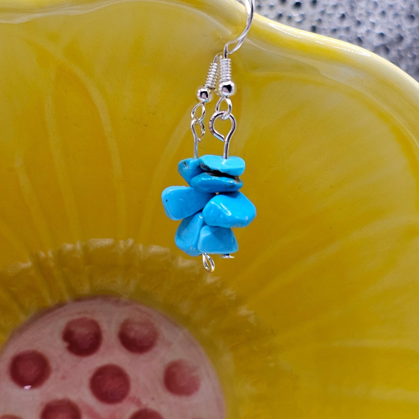 Blue Turquoise and Silver Hypoallergenic Earrings