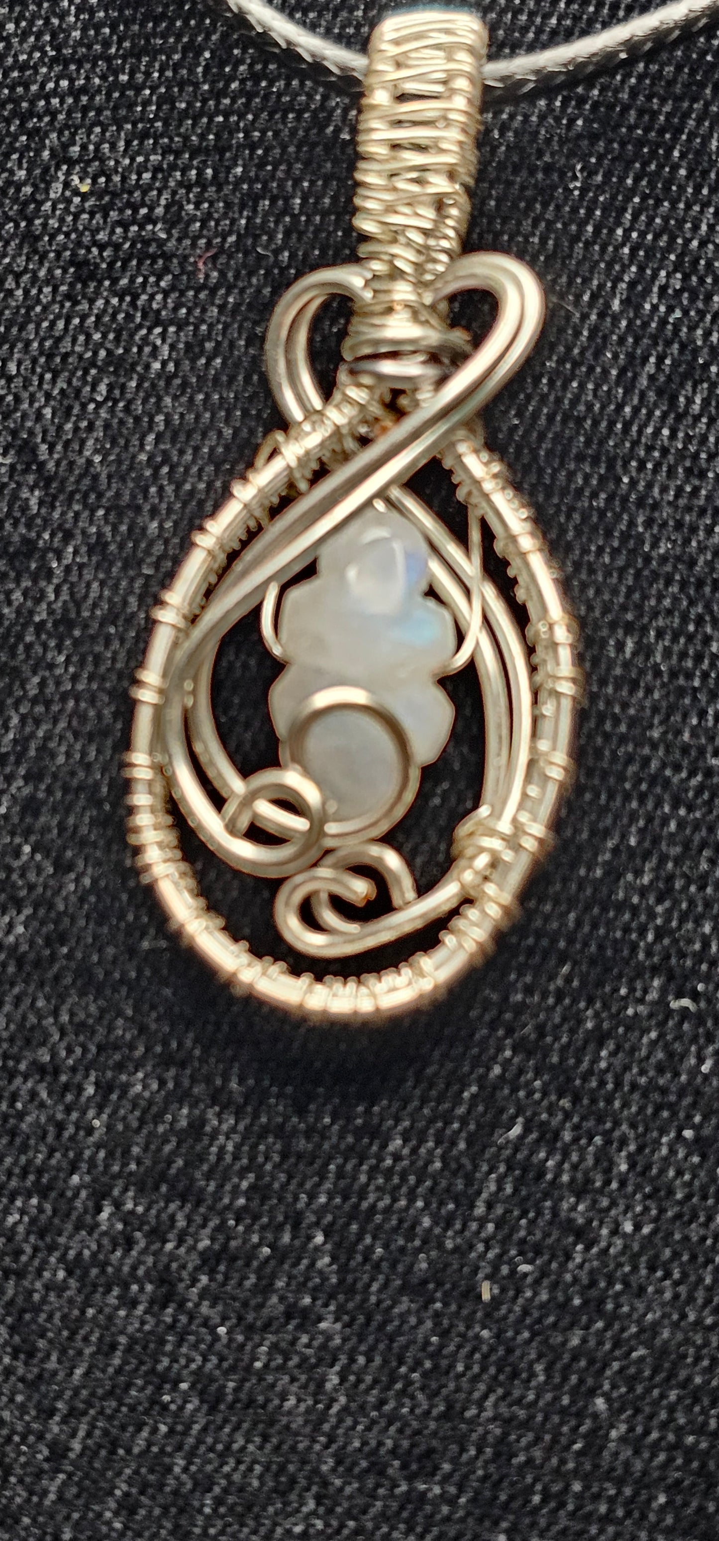 Cloud Moonstone Teardrop Pendant