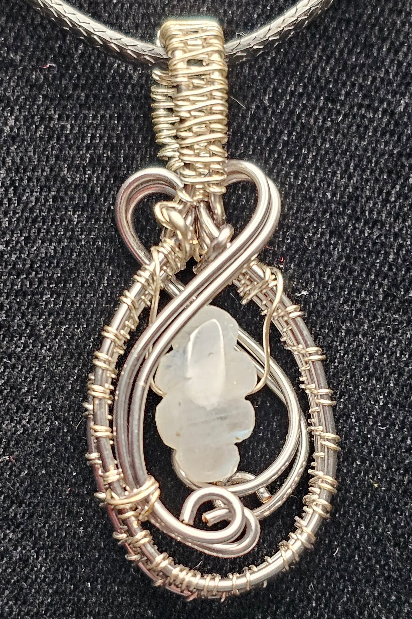 Cloud Moonstone Teardrop Pendant