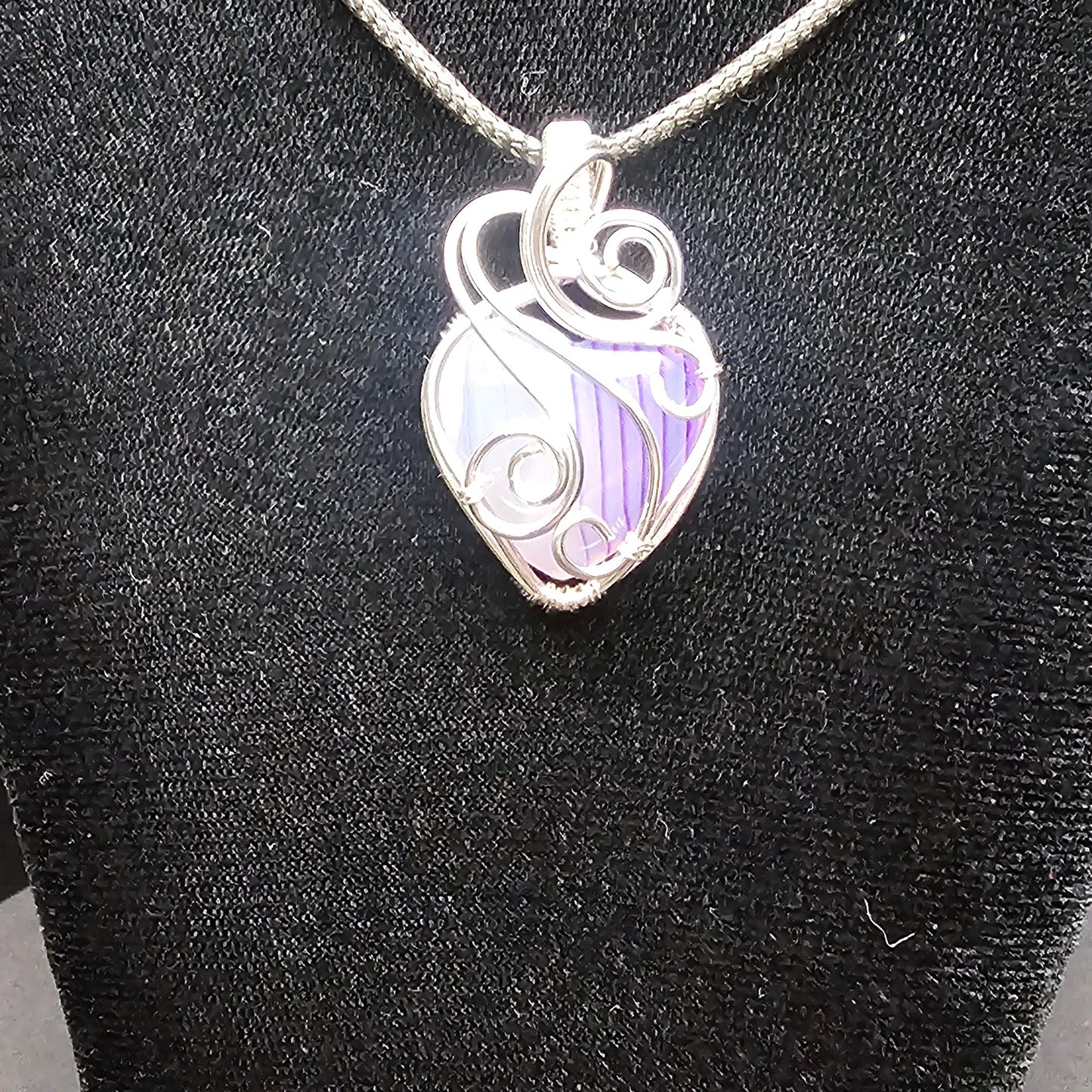 Purple Agate Titanium Swirls Pendant