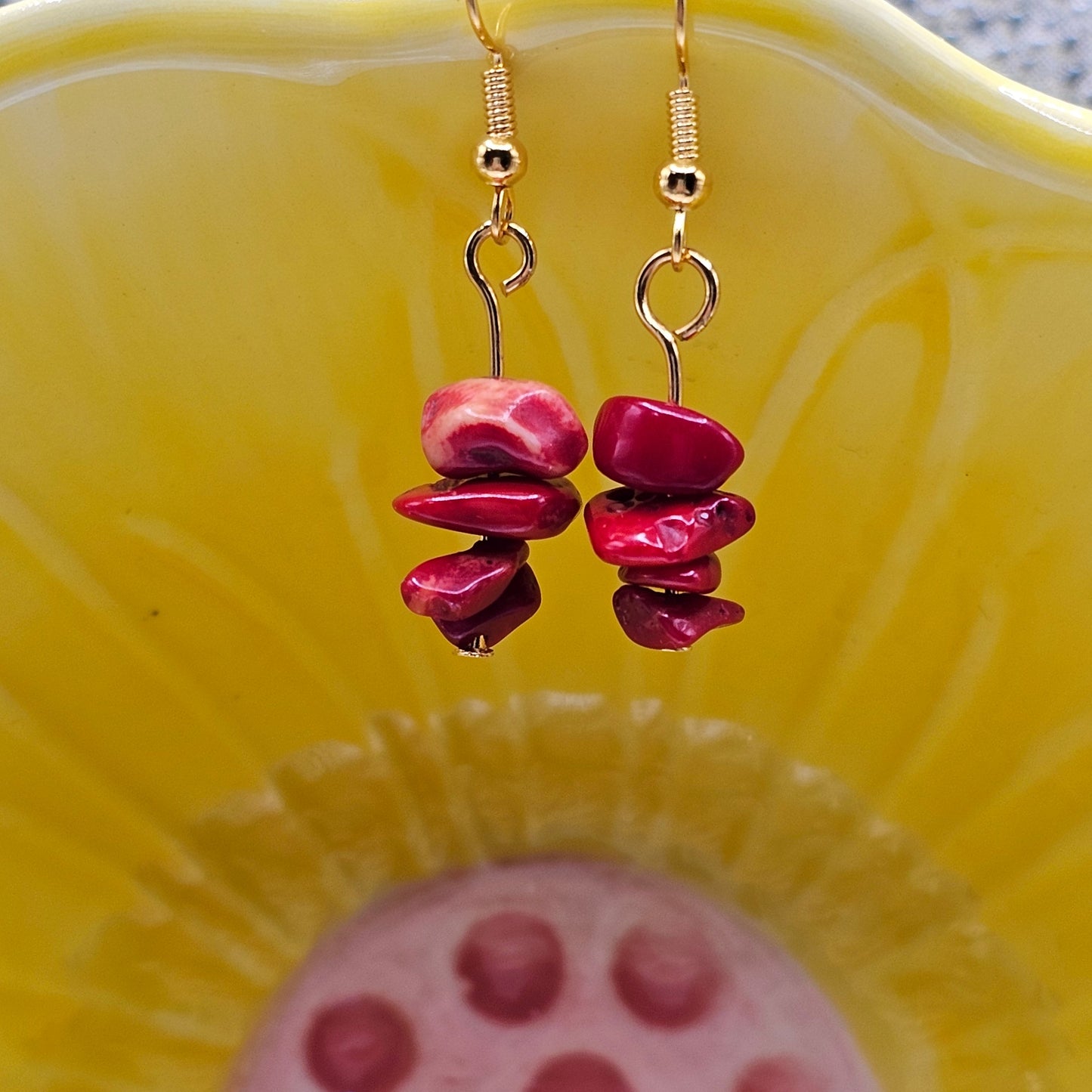 Red Coral Earrings