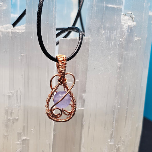 Purple Jade Teardrop Pendant