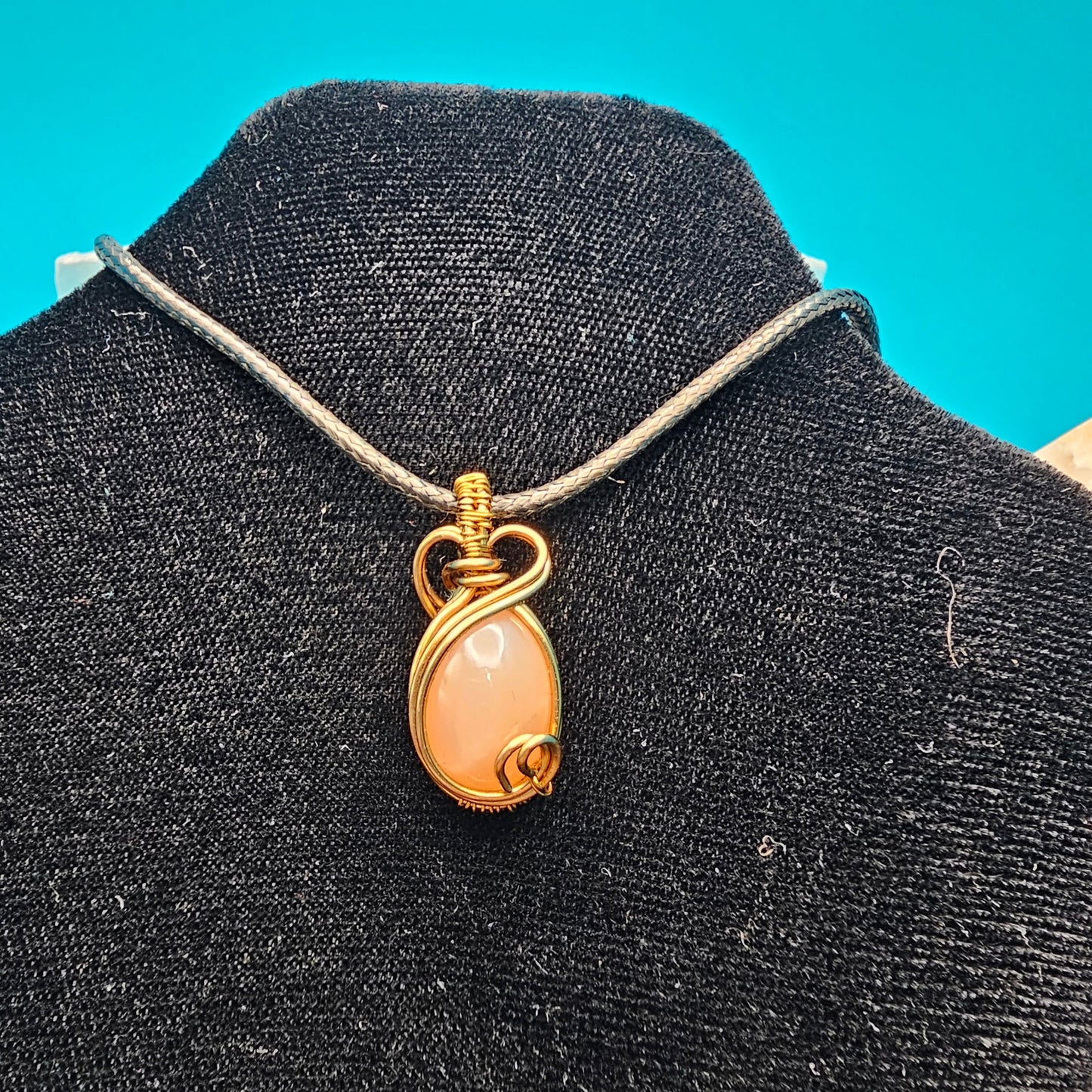 Peach Moonstone Bronze Pendant