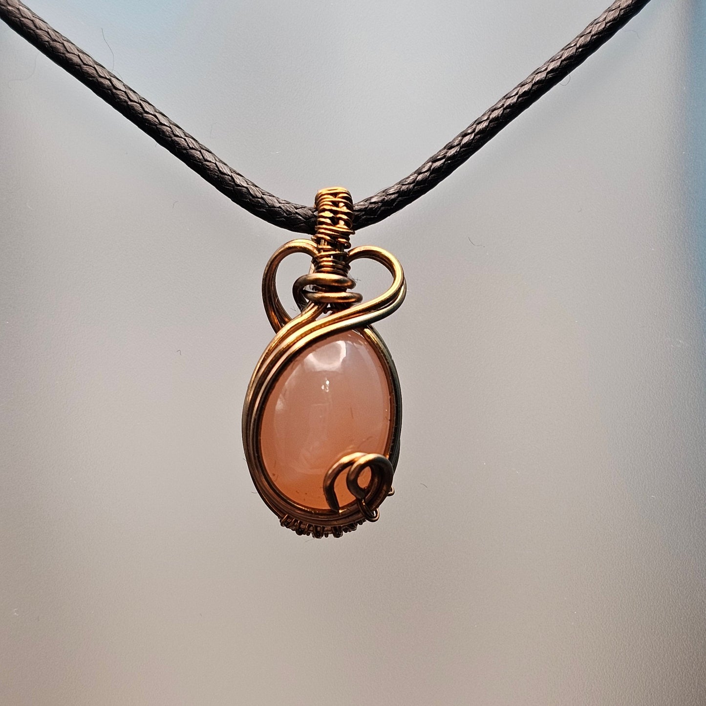 Peach Moonstone Bronze Pendant