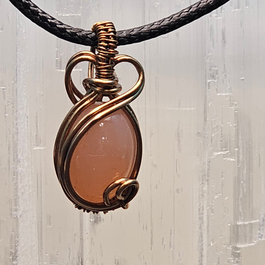 Peach Moonstone Bronze Pendant