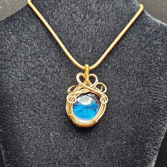 Blue and Bronze Pendant
