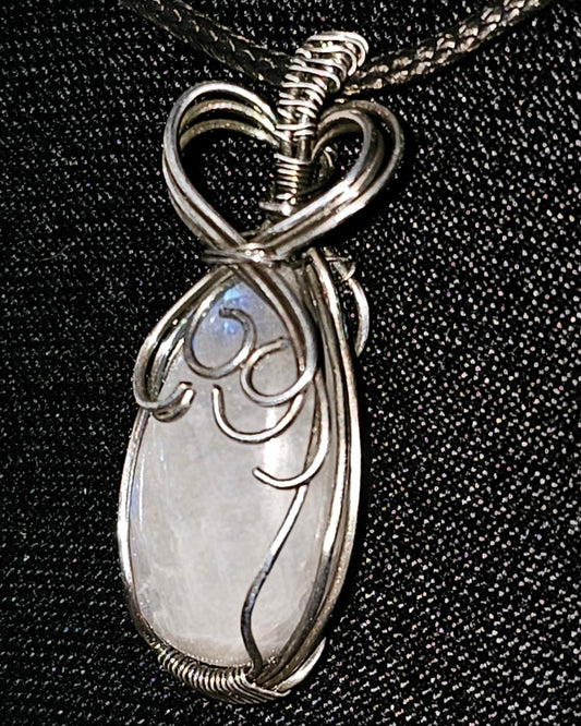 Moonstone Loves Silver Pendant