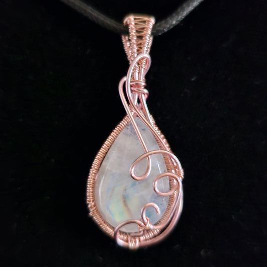 Moonstone Rose Gold Teardrop Pendant
