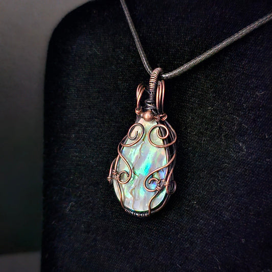 Abalone Teardrop Loves Copper Pendant