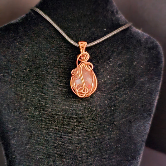 Sunstone Antique Copper Swirls and Bars Pendant