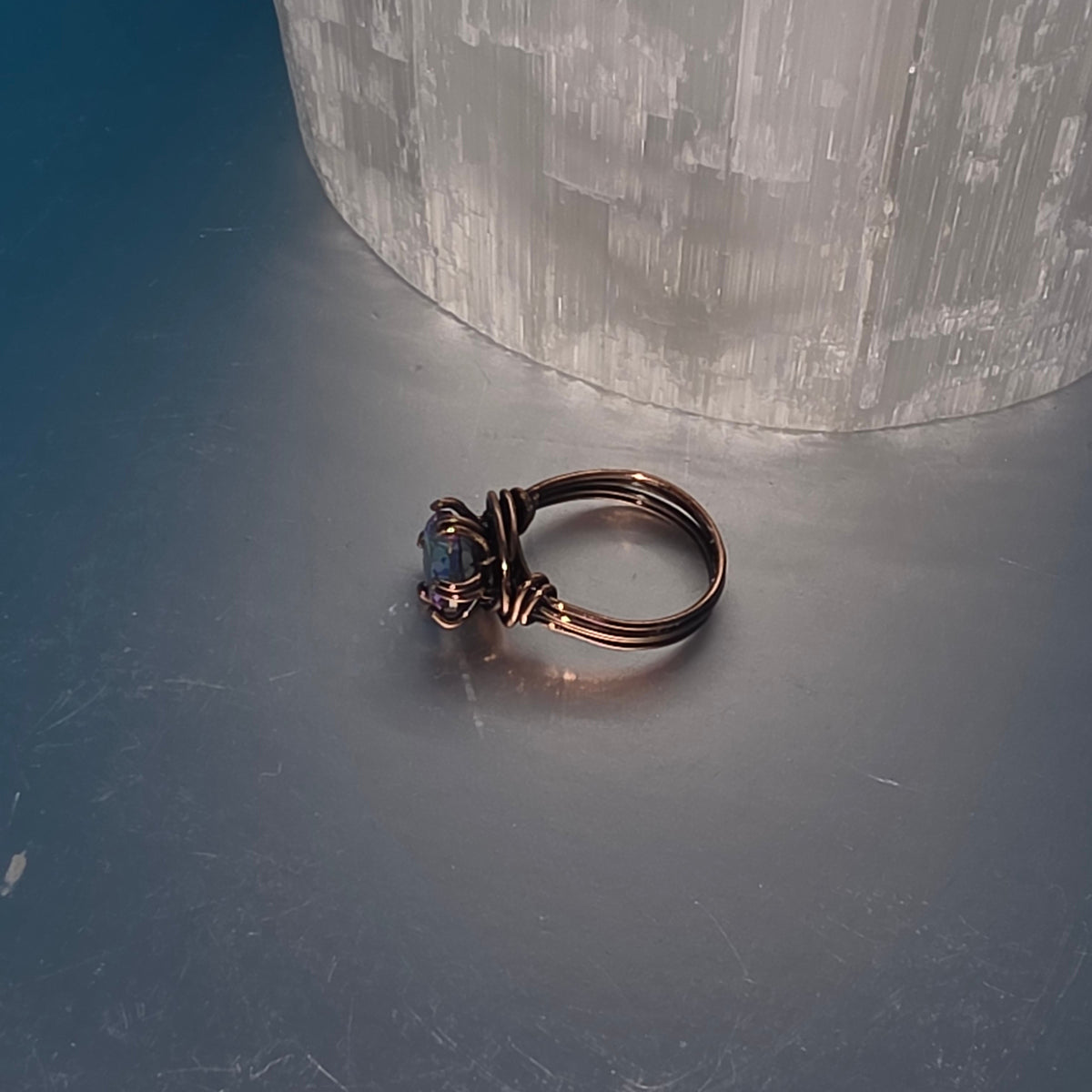 Mystic Quartz Copper Ring-Size 6