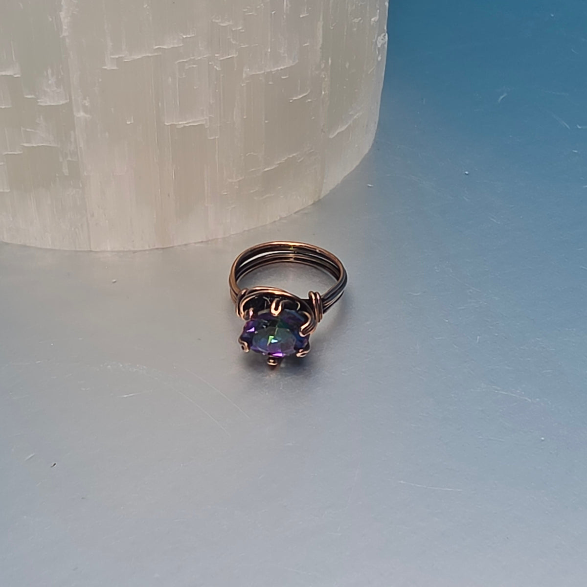 Mystic Quartz Copper Ring-Size 6