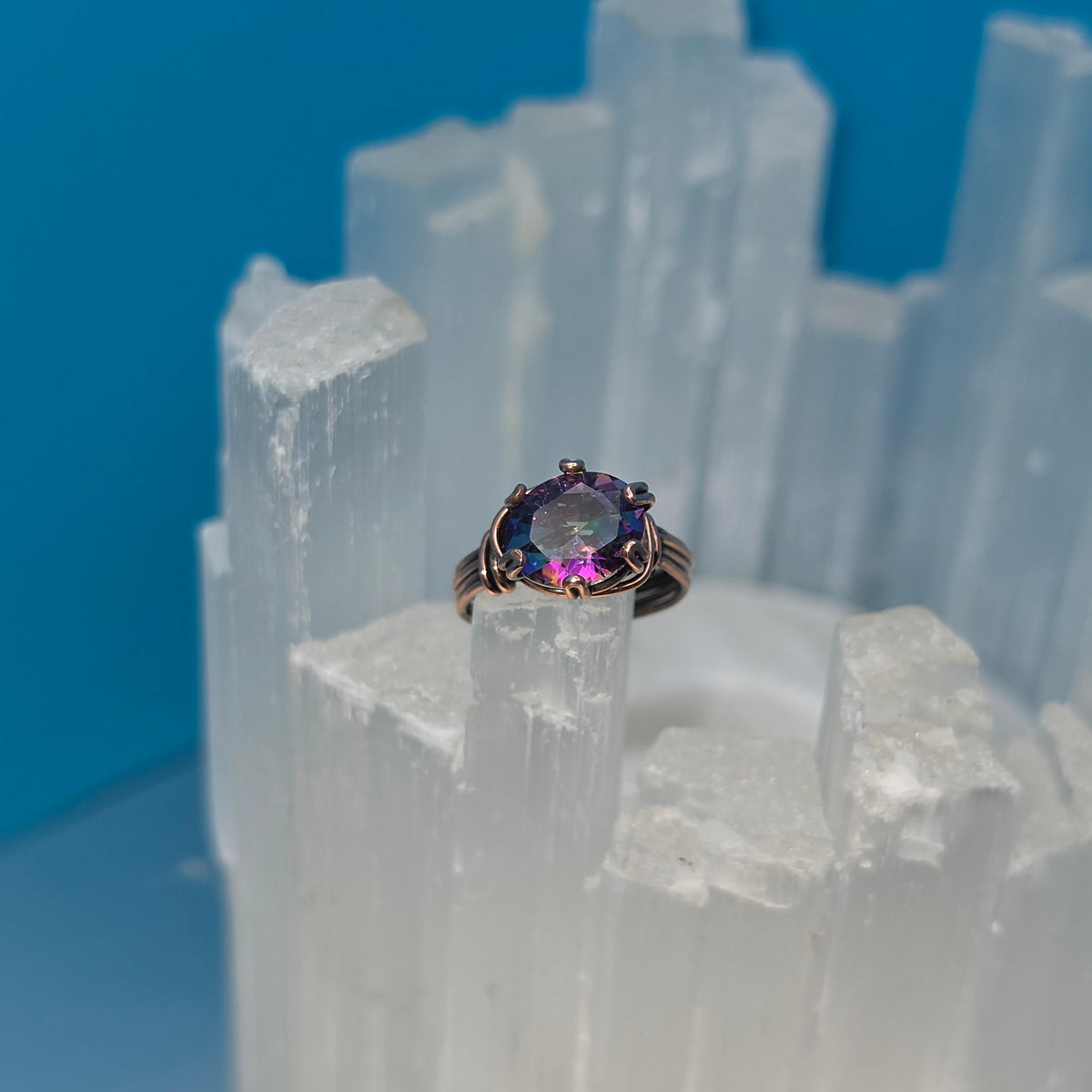 Mystic Quartz Copper Ring-Size 6