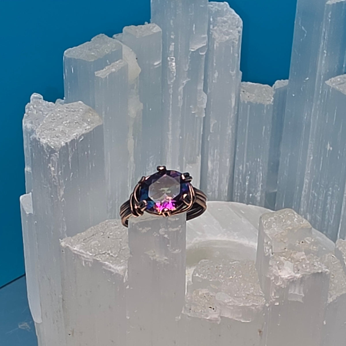 Mystic Quartz Copper Ring-Size 6