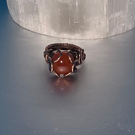 Carnelian Tulip Ring - Size 8