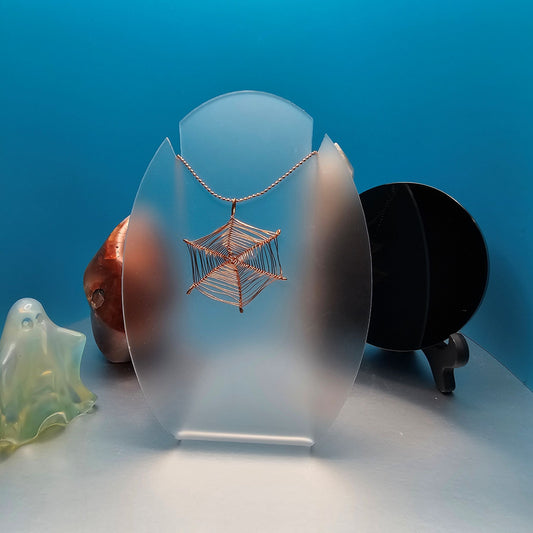 Copper Spider Web Pendant