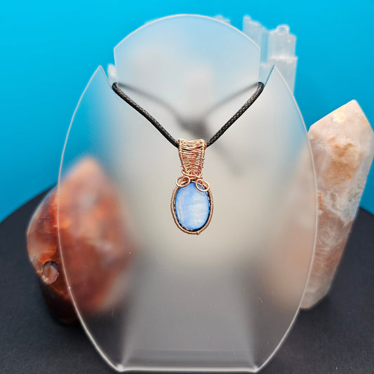 Blue Oval Copper Pendant