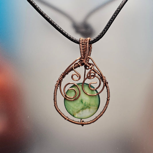 Forest Green Antique Copper Pendant