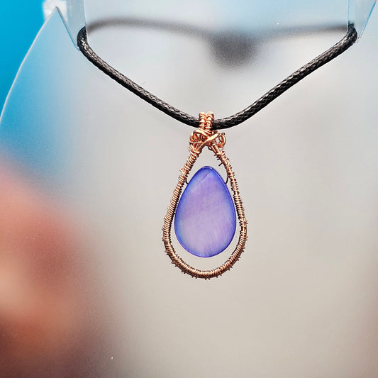 Lavender Copper Teardrop Pendant