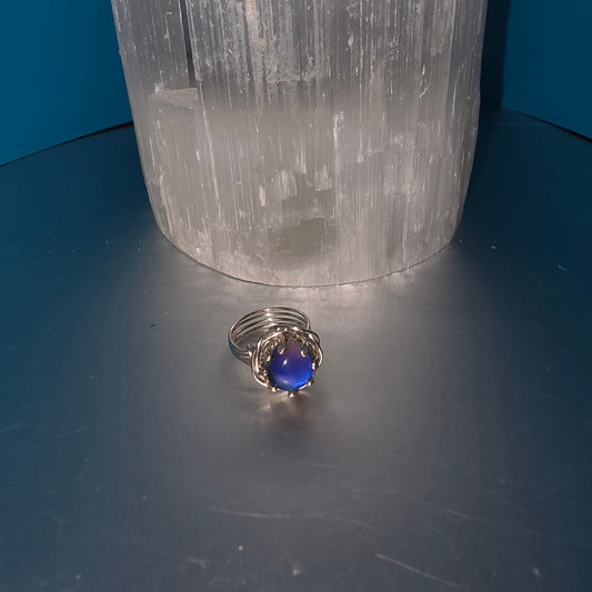 Rosette Mood Ring Silver - Size 5