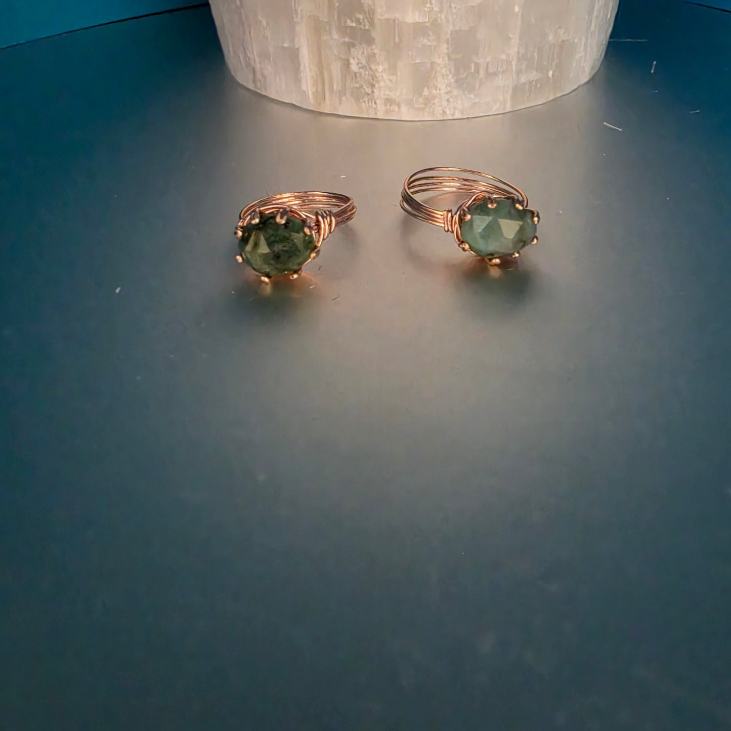 Natural Emerald Solitaire Rose Gold Colored Ring