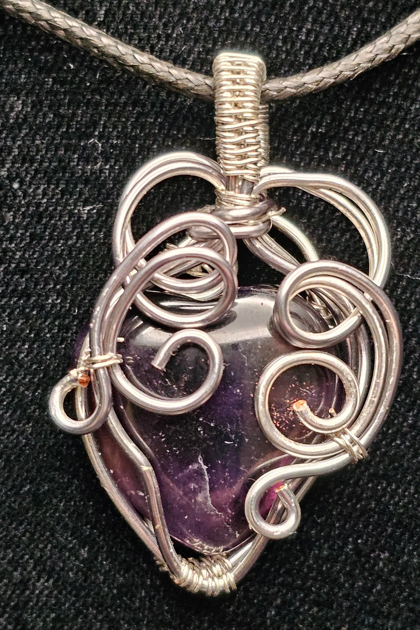 Amethyst Titanium Heart of Chaos Pendant